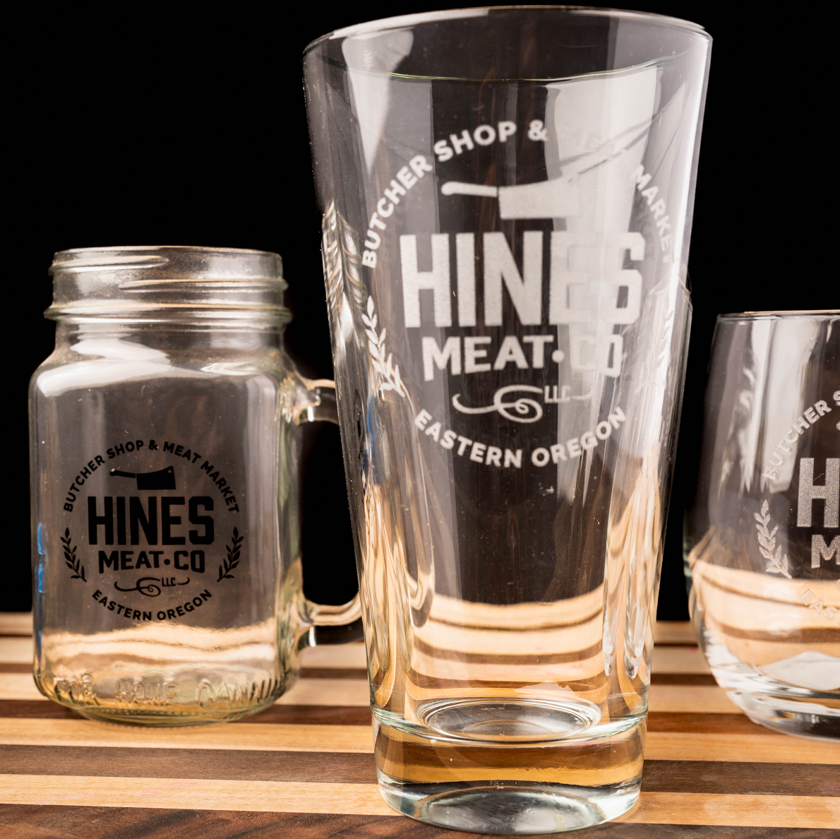 HINES MEAT CO. GLASS