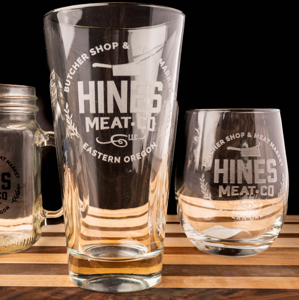 HINES MEAT CO. GLASS